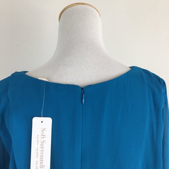 NWT SOFT SURROUNDINGS Petite Seaport Ethereality Top Front Back Overlays Shirt - Picture 13 of 14